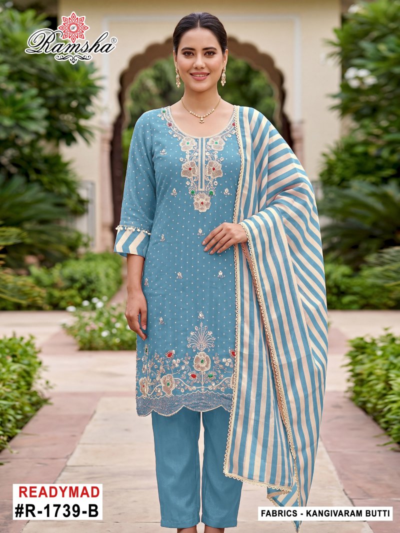 Ramsha R 1739 A To D Kanjivaram Butti Work Salwar Kameez